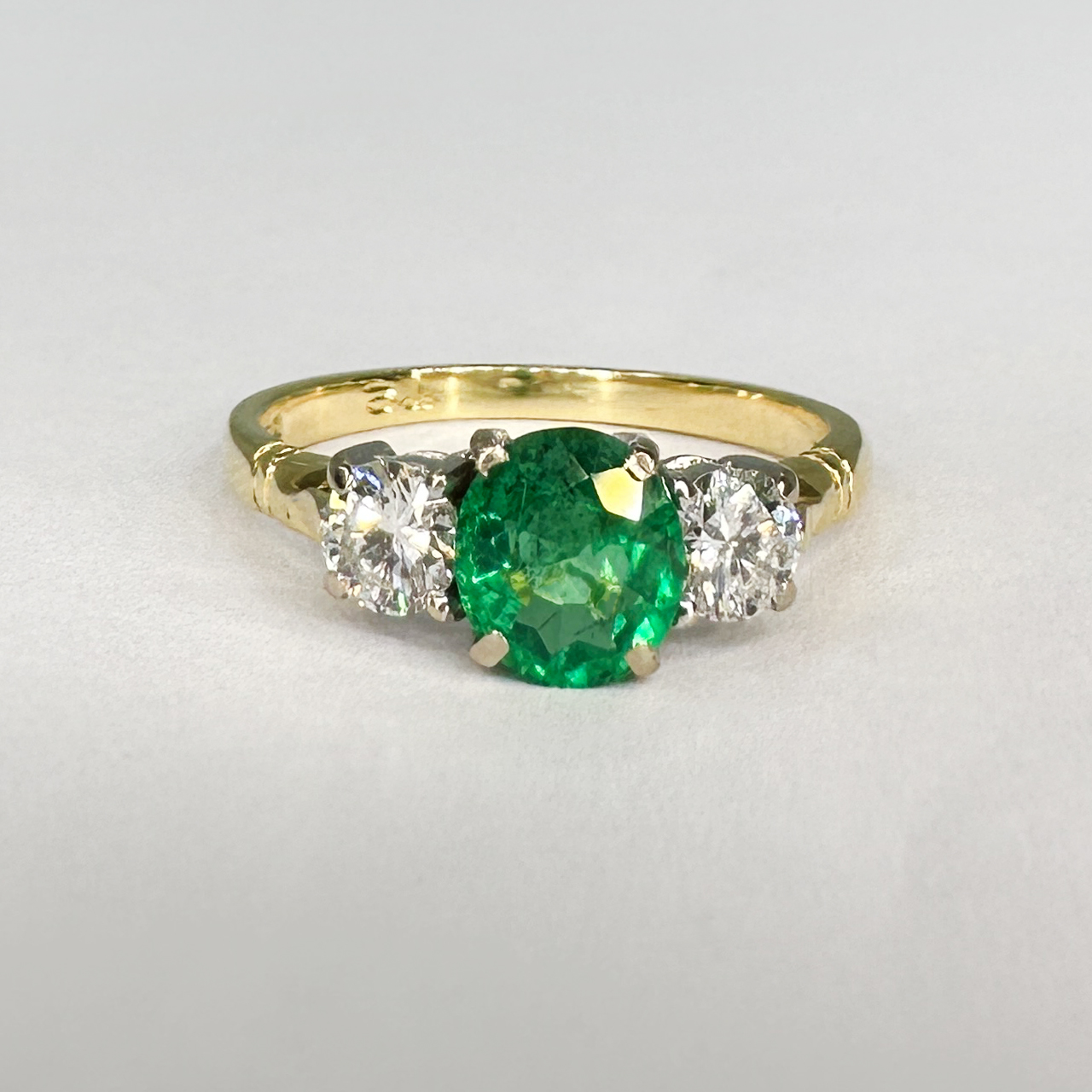 Vintage Emerald & Diamond Trilogy Ring - Chique to Antique Jewellery