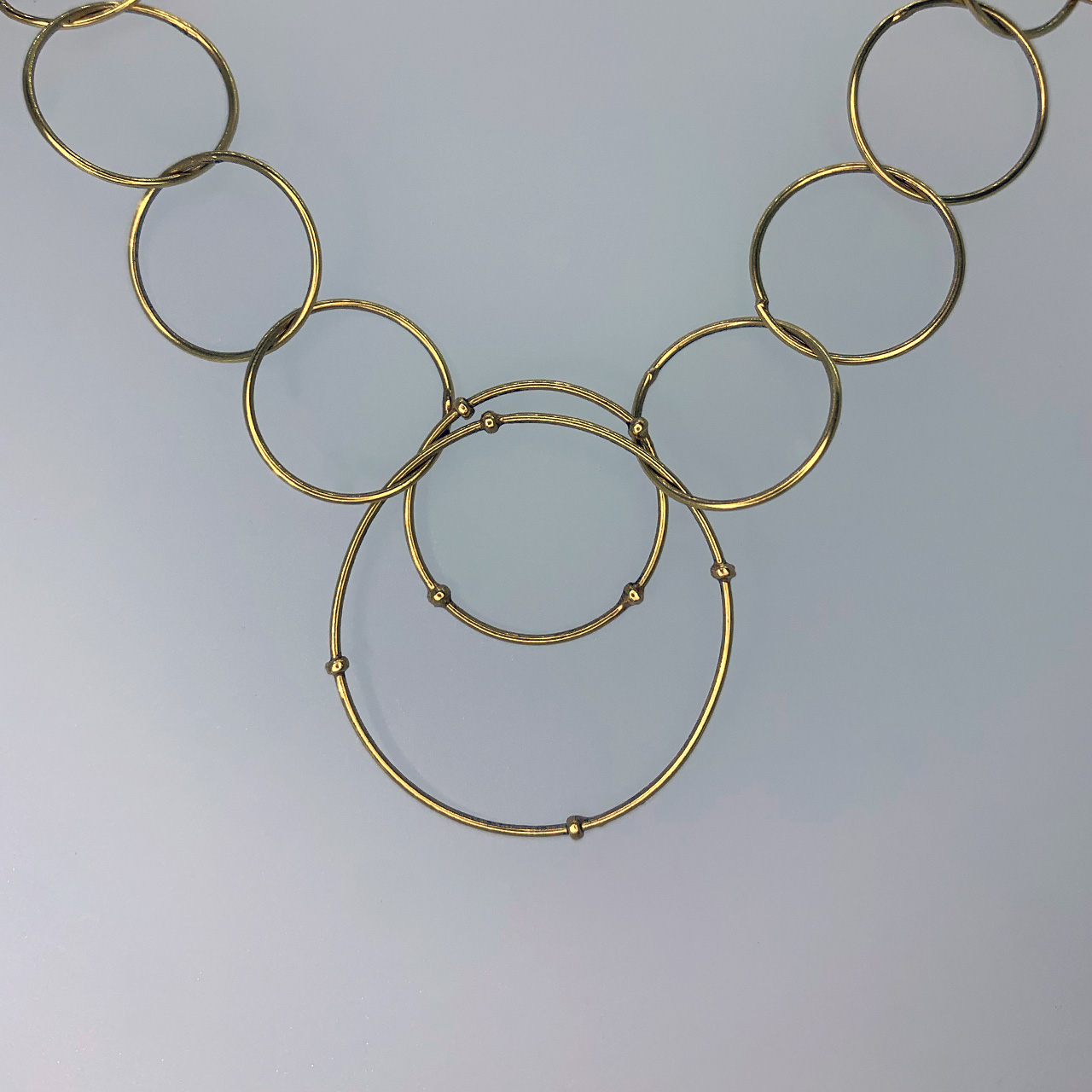 18ct Yellow Gold Linked Rings Necklace