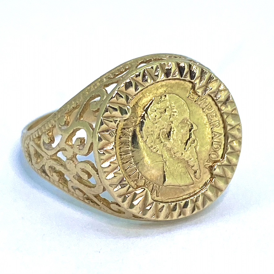 revolutie Kantine Slaapkamer Maximiliano Emperador Gold Coin Ring - Chique to Antique Jewellery